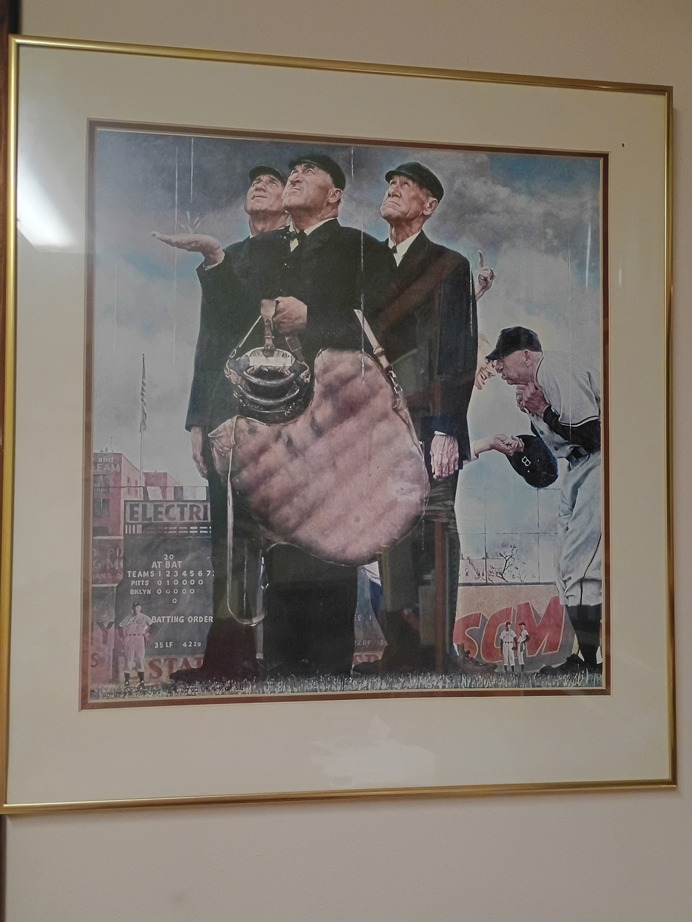 Norman Rockwell Vintage Print - Rain Delay
